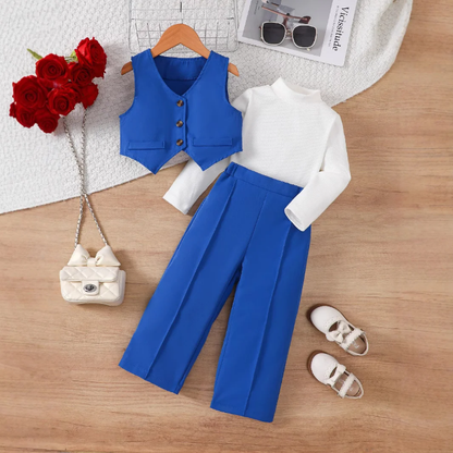 Conjunto Infantil Estilo Europeu – 3 Peças Elegantes