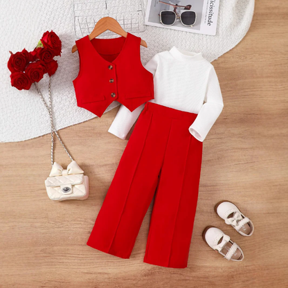 Conjunto Infantil Estilo Europeu – 3 Peças Elegantes