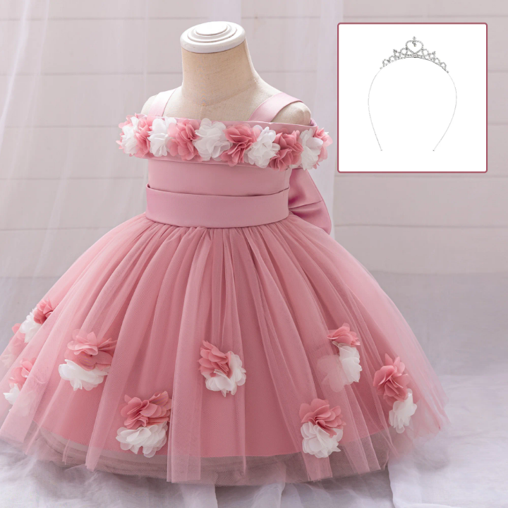 Vestido Infantil de Cetim com Laço na Cintur