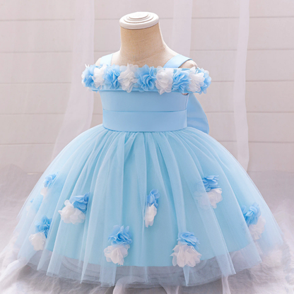 Vestido Infantil de Cetim com Laço na Cintur