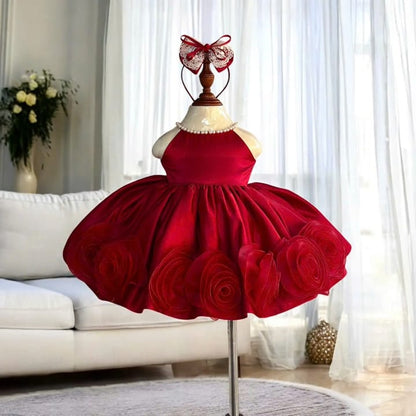 Vestido  Princesa Flores 3D
