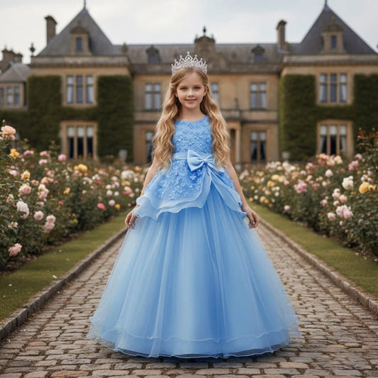 Vestido longo azul
