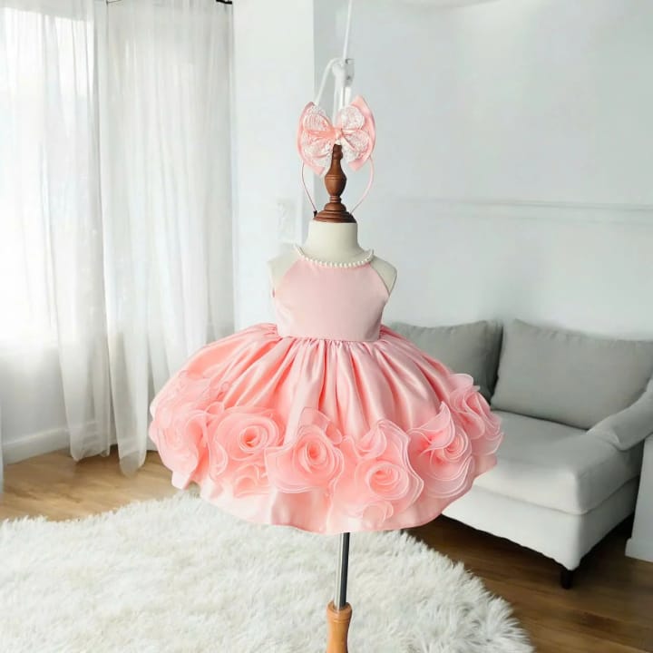 Vestido  Princesa Flores 3D