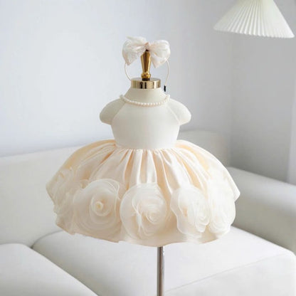 Vestido  Princesa Flores 3D