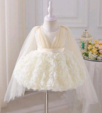 Vestido Infantil Princesa Rosa Floral